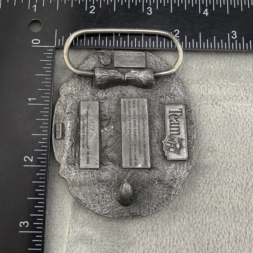 Vintage New Orleans Saints Belt Buckle Siskiyou  Silver‎ Tone Enamel
